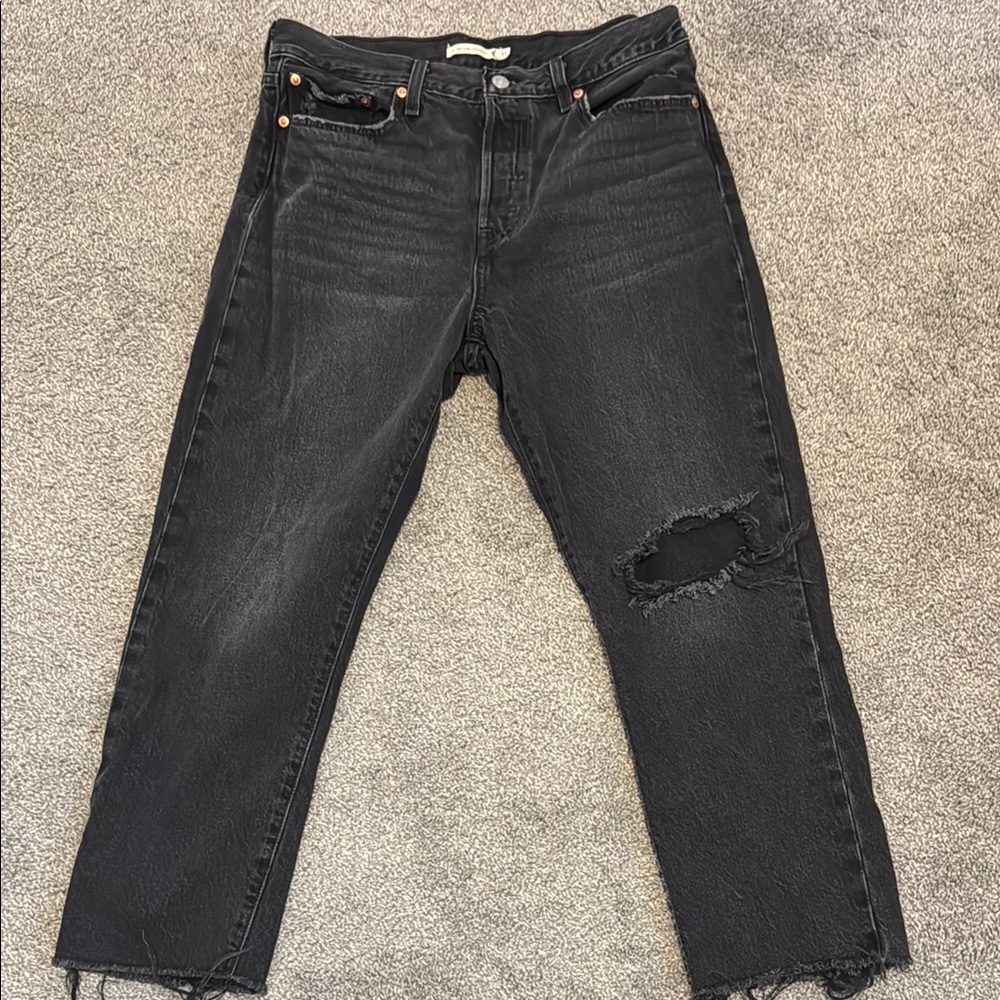 Levi Black Ripped Jeans